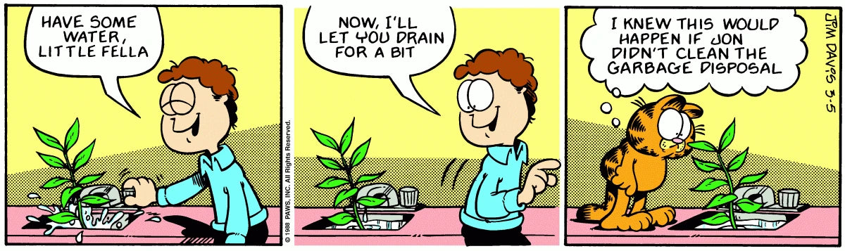 Garfield par Jim Davis (1988) : Planche originale du 5 mars 1988