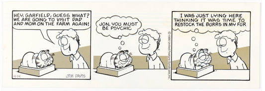 Garfield by Jim Davis (1986): Original comic strip dated April 14, 1986