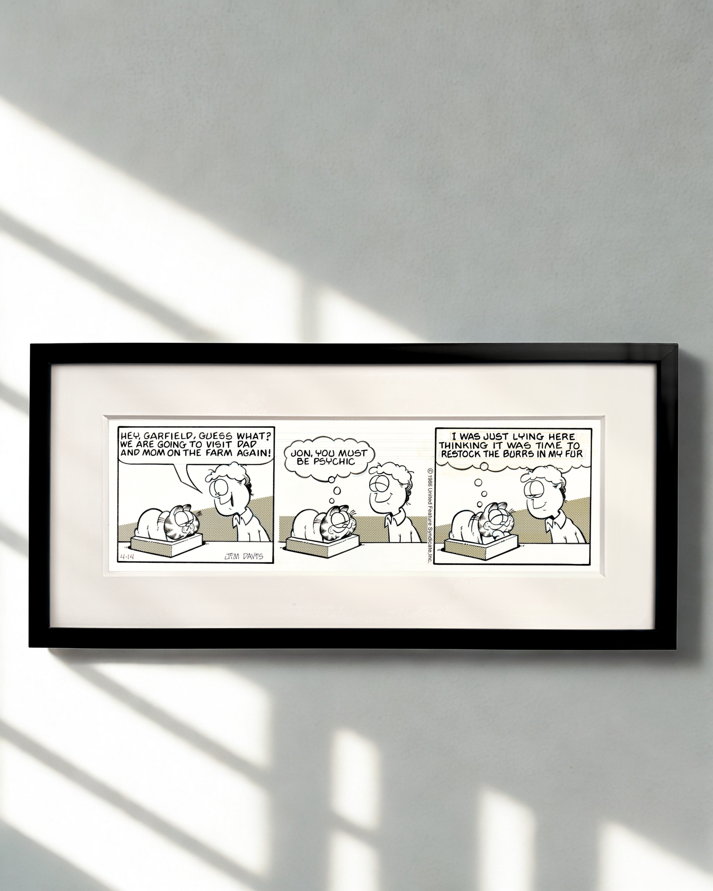 Comic strip original - Garfield par Jim Davis (1986)