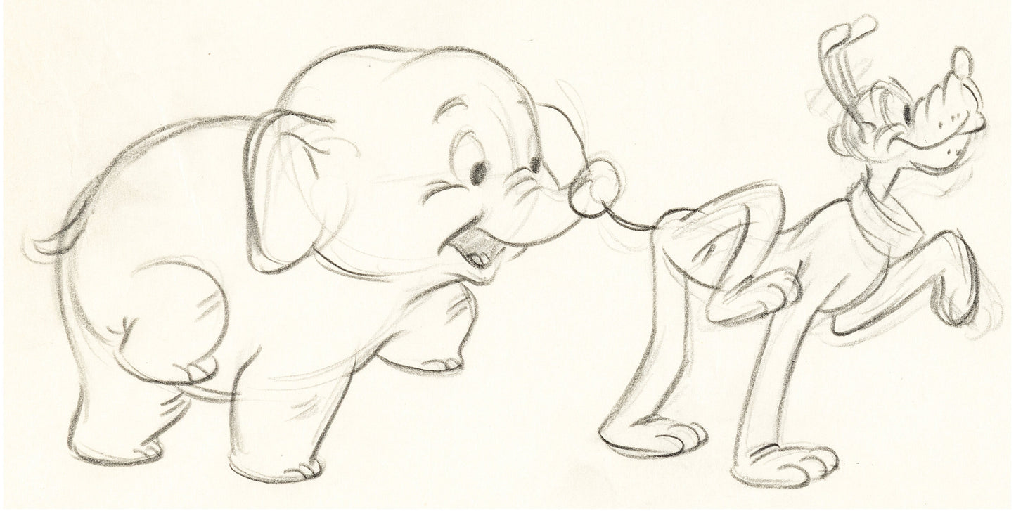 Dessin de production - Pluto & Bobo l'éléphanteau (1948)