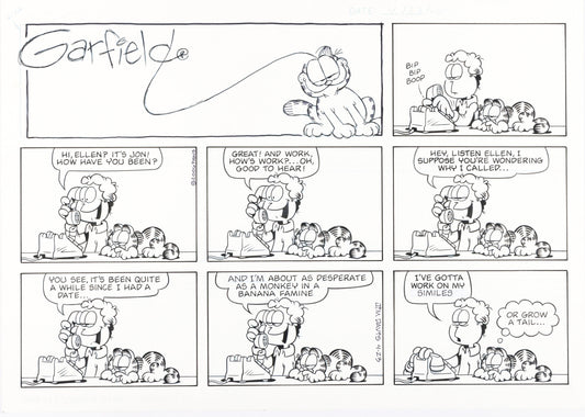 Garfield by Jim Davis (2006): Sunday Comic strip original, dated April 23, 2006
