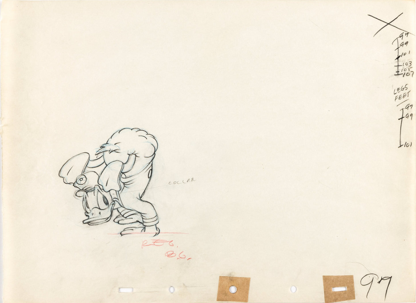 Donald’s Gold Mine, dessin de production : Donald Duck (1942)