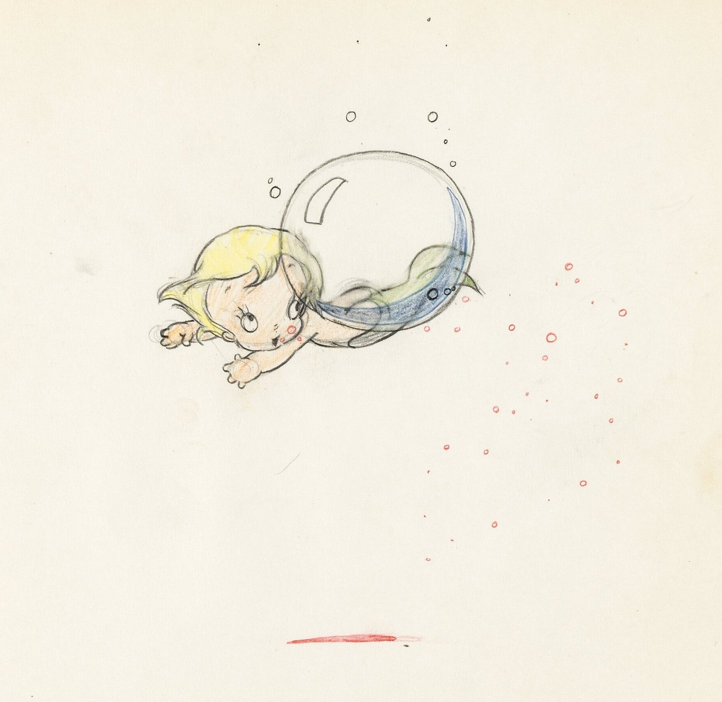 Merbabies, production drawing: Baby Mermaid (1938)