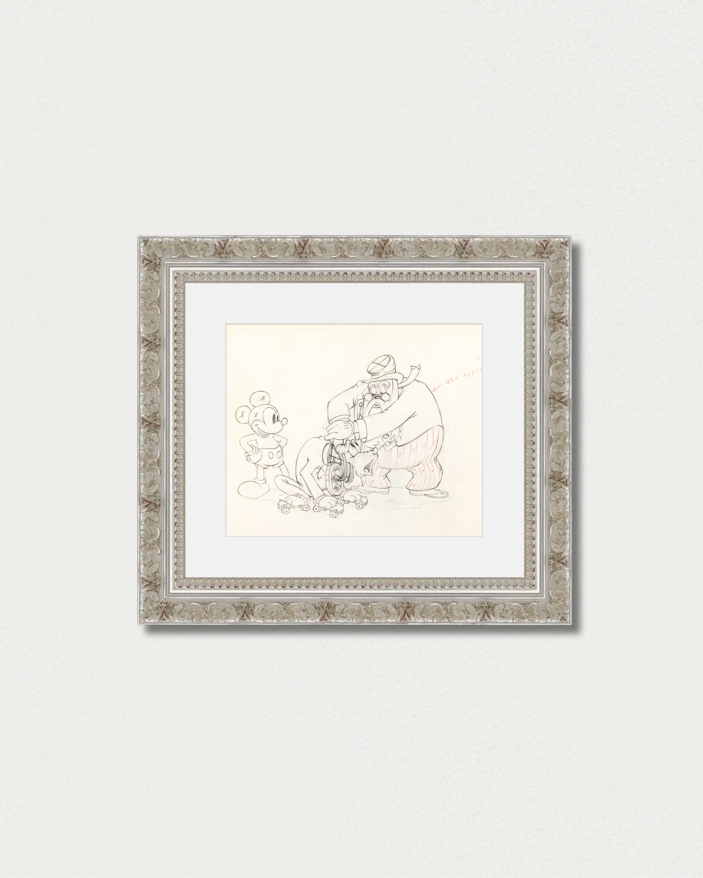 Society Dog Show, dessin de production : Mickey Mouse, Pluto et le Juge (1939)