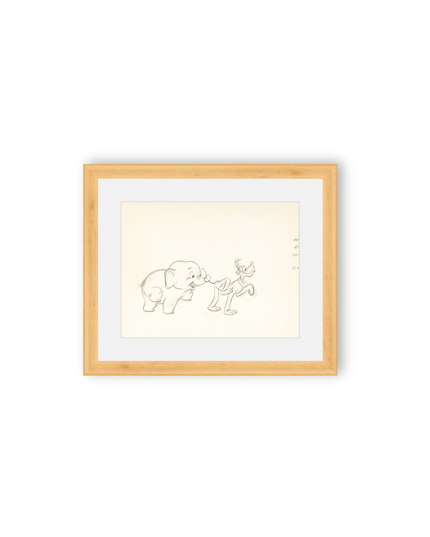 Pluto's White Elephant, production drawing: Pluto &amp; Bobo the Baby Elephant (1948)
