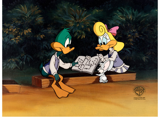 Tiny Toon Adventures , Cel de production : Plucky Duck, Shirley the Loon et Li’l Sneezer (1990)